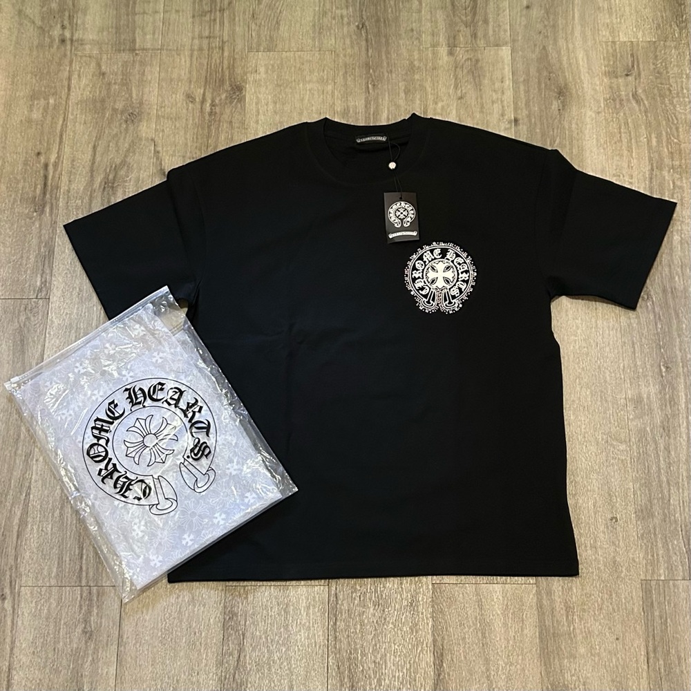 Rhinestone Chrome heart tee